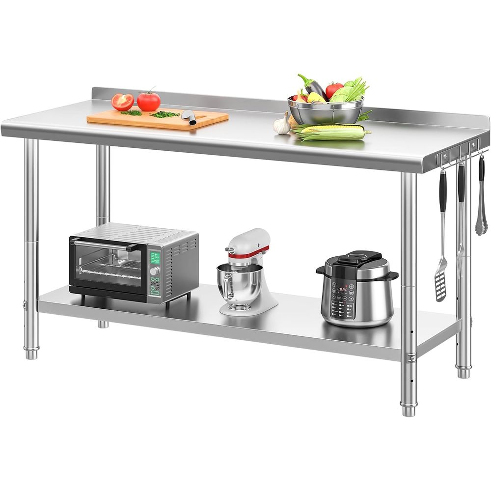 Commercial Kitchen Backsplash - طاولة من الفولاذ المقاوم للصدأ مقاس