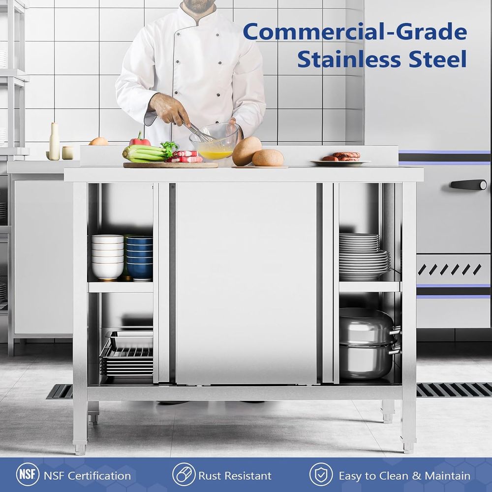 طاولة من الفولاذ المقاوم للصدأ - مراجعة Commercial Kitchen Backsplash وسعره