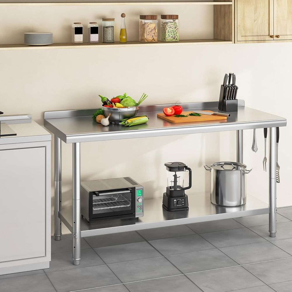 طاولة من الفولاذ المقاوم للصدأ - مراجعة Commercial Kitchen Backsplash وسعره