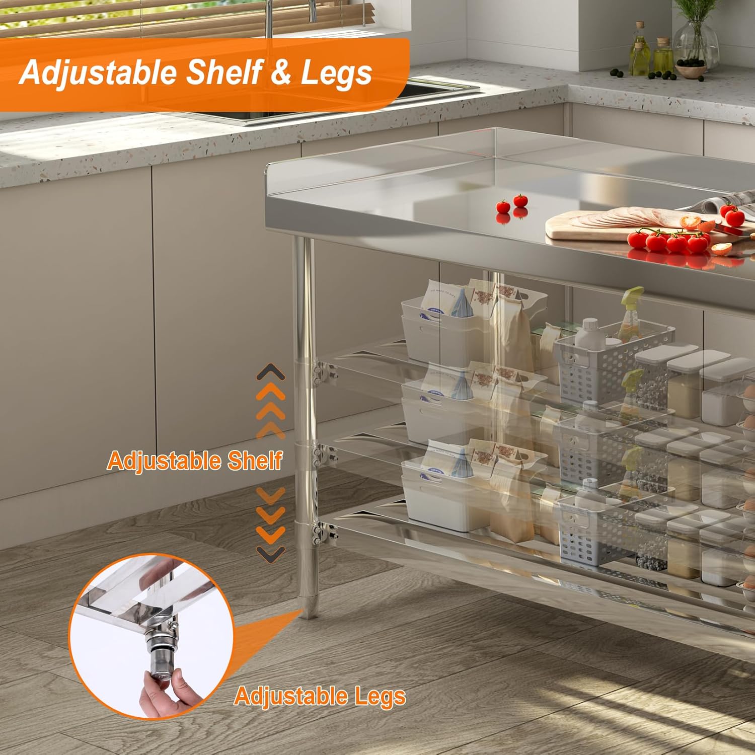 طاولة عمل من الفولاذ المقاوم ل - مراجعة Commercial Kitchen Backsplash وسعره